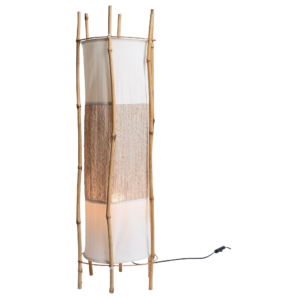 Louis Sognot Bamboo and rattan floor light SOLd