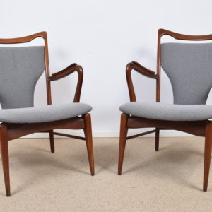 Grey Danish 1960s set with new upholstery