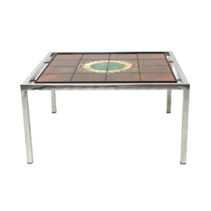 Square tiled coffee table by Juliette Belarti