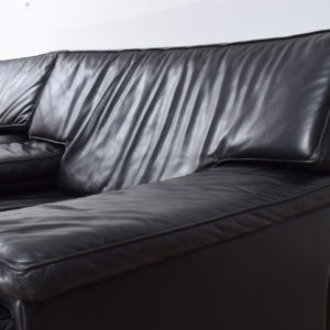 Black leather Easy chairs by Artifort  SOLD