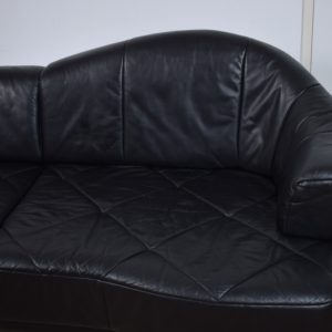 Black leather sofa SOLD