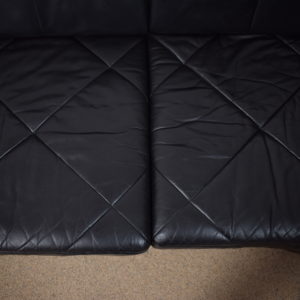 Black leather sofa SOLD