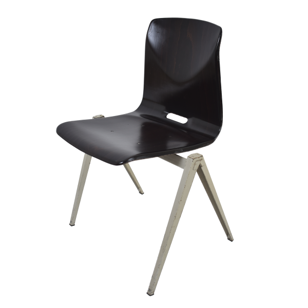 10x Model S22 industrial chair by Galvanitas (Black – Grey) SOLD