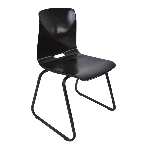 6x Model S23 industrial chair by Galvanitas (Dark brown – Black)