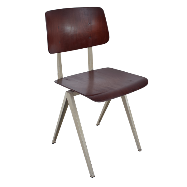 10x Model S16 industrial chair by Galvanitas (Dark brown- Grey)SOLD