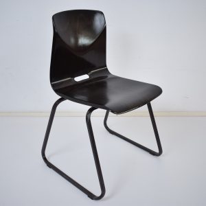 6x Model S23 industrial chair by Galvanitas (Dark brown – Black)