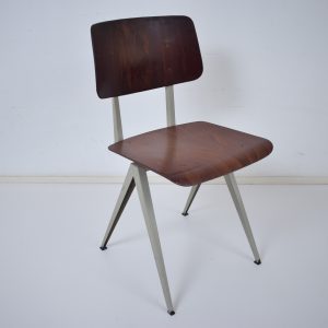 4x Model S16 industrial chair by Galvanitas (Brown- Grey)