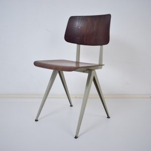 4x Model S16 industrial chair by Galvanitas (Brown- Grey)
