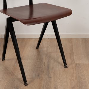 5x Model S16 Industrial chair by Galvanitas (Brown - Black)