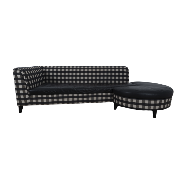 Checkered and leather Sofa by Wittmann SOLD