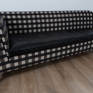 Checkered and leather Sofa by Wittmann