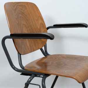 27x Stackable industrial chair with armrests by Kho Liang Ie SOLD