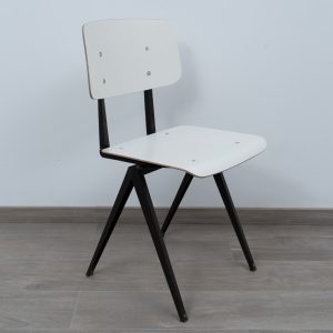 2x Model S16 Industrial chair by Galvanitas (White / Black)