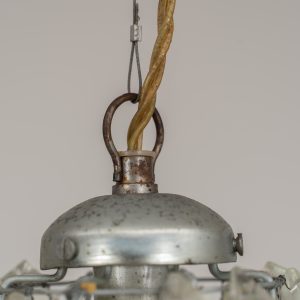 3x Vintage glass pendant light