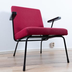 2x Model 1407 lounge chair [Red] by Wim Rietveld and A.R. Cordemeyer