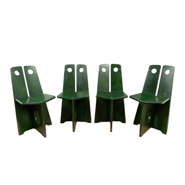 Set of 4 Dining chairs by Gilbert Marklund