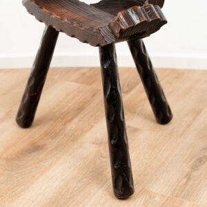 Spanish brutalist wooden chair